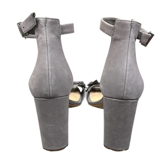 Gianni Bini Kehlani 3D Floral Suede Leather Heeled Sandal Women’s Size 8.5M Grey - Picture 6 of 11